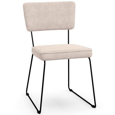 Kit 06 Cadeiras Decorativas Para Sala De Jantar Allana L02 Suede Bege - Lyam Decor