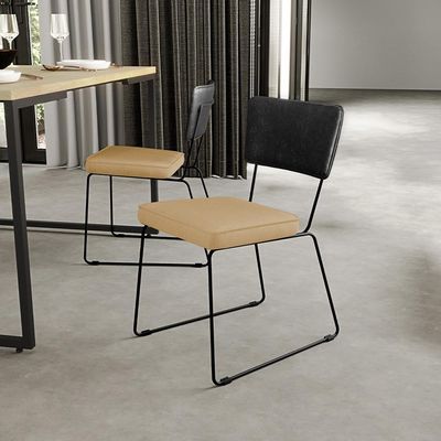 Kit 04 Cadeiras Decorativas Sala Jantar Allana L02 Couríssimo Preto Linho Bege Escuro - Lyam Decor