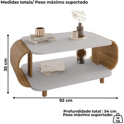 Mesa De Centro Organica Floripa 92 Cm Bechara Off White Naturalle