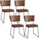 Kit 04 Cadeiras Decorativas Estofada Sala Jantar Base Aço Allana L02 Couríssimo Marrom - Lyam Decor