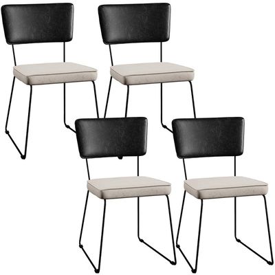 Kit 04 Cadeiras Decorativas Estofada Sala Jantar Allana L02 Couríssimo Preto Linho Cru - Lyam Decor