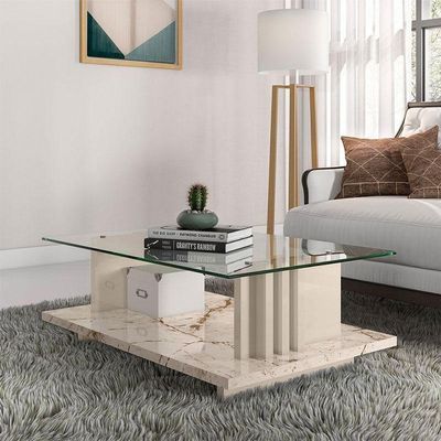 Mesa De Centro Frizz Calacata Off White - Madetec