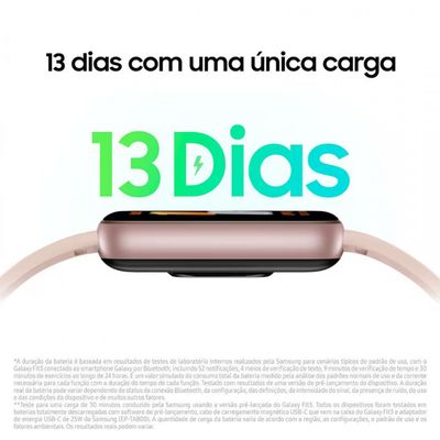 Galaxy Fit3 Display 1.6 Polegadas AMOLED Bluetooth Samsung Rosê