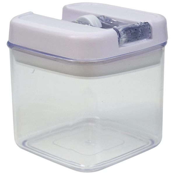 Pote de Plástico Quadrado Hermético Le Clear Branco 500ml Pote de Plástico Quadrado Hermético Le Clear Branco 500ml