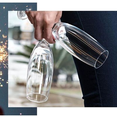 Kit 12 Taças de Champanhe 220ml Espumantes Cristal Copos Titânio Sense