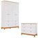 Conjunto Biscoito Roupeiro 4 Portas E Cômoda 6 Gavetas Branco Acetinado nature