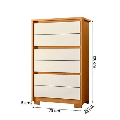 Cômoda Unno 79cm 6 Gavetas Com Pés Plástico Off White cinamomo
