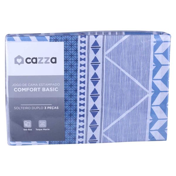 Jogo de Cama Solteiro Cazza Microfibra Geométrico Duplo 3 Peças - Item Sortido Jogo de Cama Solteiro Cazza Microfibra Geométrico Duplo 3 Peças - Item Sortido