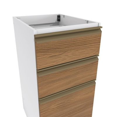 Balcão 3 Gavetas Kappesberg Celeste 100% Mdf Branco-nogueira 40cm