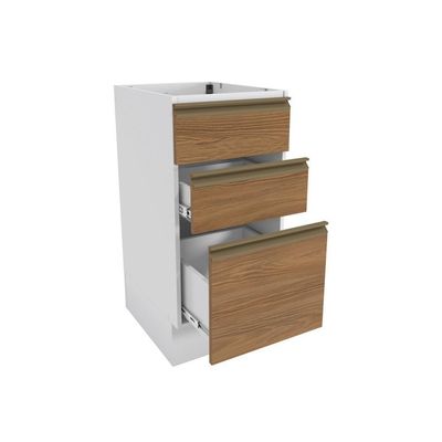 Balcão 3 Gavetas Kappesberg Celeste 100% Mdf Branco-nogueira 40cm
