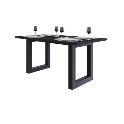 Mesa De Jantar Bronx R 160x90x77cm Brmj9160r Preto Tx - Est.preta Preto Tx/est.preta
