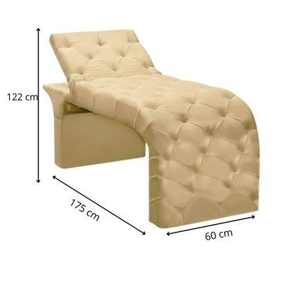 Maca Estofada Estética Cílios Regulável Spa Suede Maitê Bege