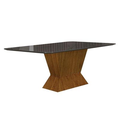 Mesa De Jantar Larissa 180x90 Freijó Chumbo - Leifer Móveis