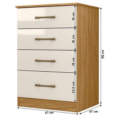 Cômoda Gaveteiro Ambiente Ms913 Freijó Off White - Moval