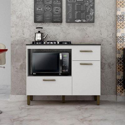 Balcão Para Cooktop Teresina Branco Fosco - Valdemóveis