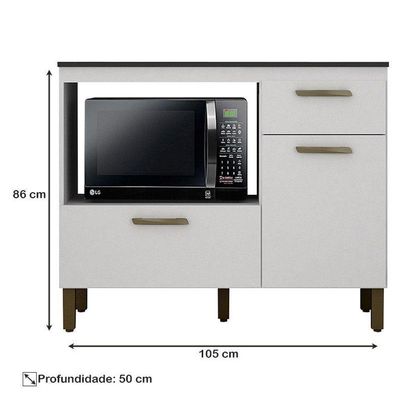 Balcão Para Cooktop Teresina Branco Fosco - Valdemóveis