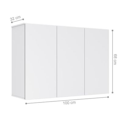 Armário Aéreo Aliex 03 Portas Branco