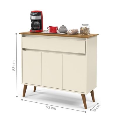 Aparador Buffet 3 Portas Brisbane Off White Freijo