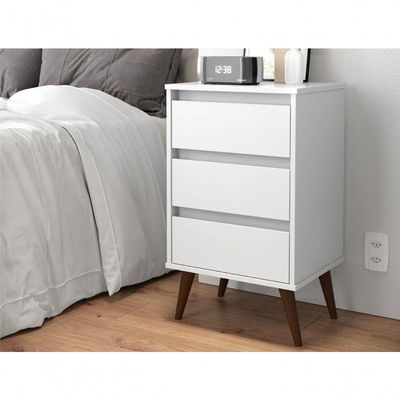 Mesa De Cabeceira Mundo Retrô Branco
