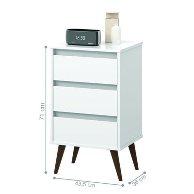 Mesa De Cabeceira Mundo Retrô Branco