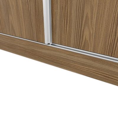 Guarda-roupa Casal 100% Mdf Kappesberg 3 Portas De Correr 8 Gavetas Nogueira