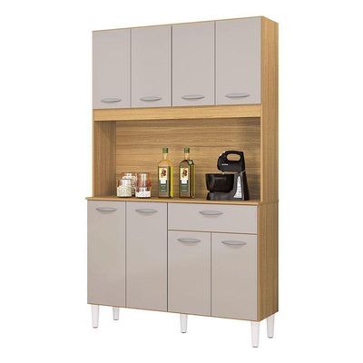 Cozinha Ambiente Kit Cassia 8 Portas Damasco Off White - Poquema