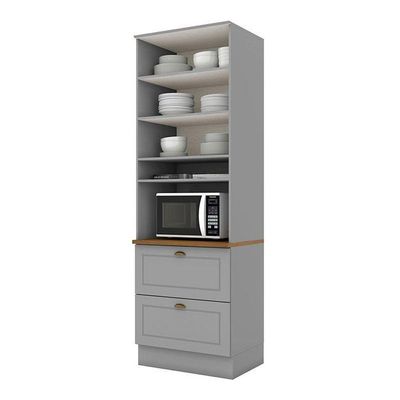 Torre Quente 1 Forno Americana Cinza Com Tampo Nature – Henn