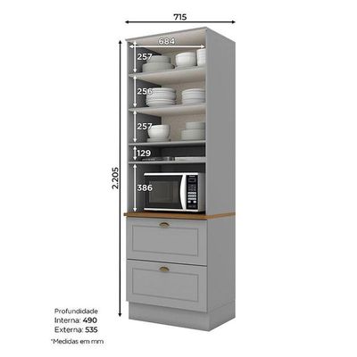 Torre Quente 1 Forno Nova York Cinza Com Tampo Nature – Henn