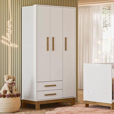 Guarda Roupa Infantil Q Encanto Slim 4340 Branco Acetinado - Qmovi