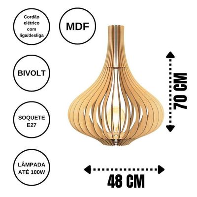 Luminária De Chão Aladdin - Mdf Cru