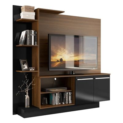 Estante Com Suporte Para Tv Até 55´´ Fg3069 Madeirada/preta