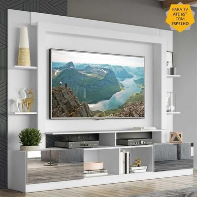 Estante Com Espelho Para Tv Até 65´´ Oslo Fg3390 Branca