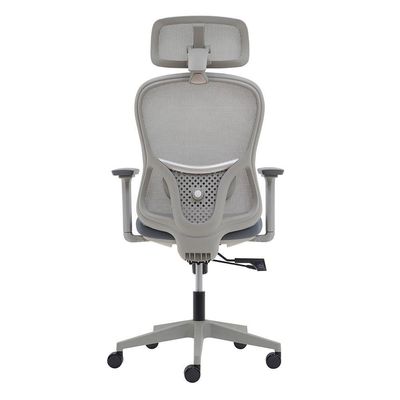 Cadeira Ergonômica NR 17 Presidente Prime Encosto Mesh Apoio De Cabeça E Braços Ajustáveis Cinza