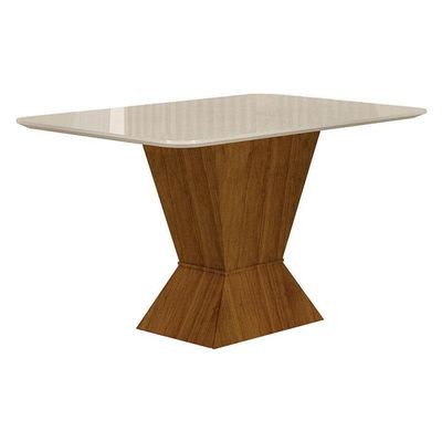 Mesa De Jantar Larissa 120x80 Freijó Off White - Leifer Móveis