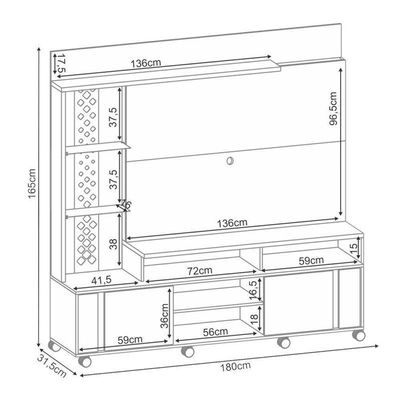 Home Theater Vitron Cinamomo Off White – Hb Móveis