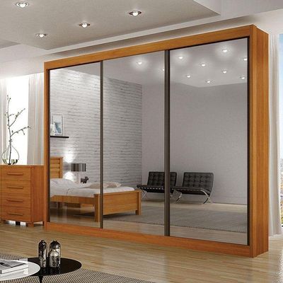 Guarda Roupa 6 Gavetas San Marino Premium Com 3 Espelhos Cinamomo – Leifer Móveis