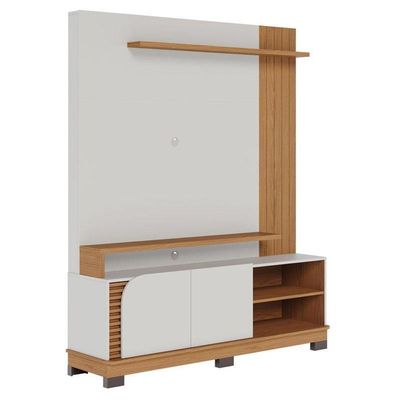 Estante Home Theater Ambiente Jurerê 1.5 Off White Matte Freijó – Colibri