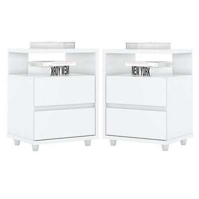 Kit 2 Mesas De Cabeceira Lacy Branco ? Henn