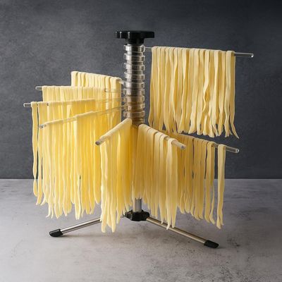 Varal Secador Massas Python Pasta Macarrao 14 Hastes Profissional Escorredor Dobravel Inox Chef Rotativo