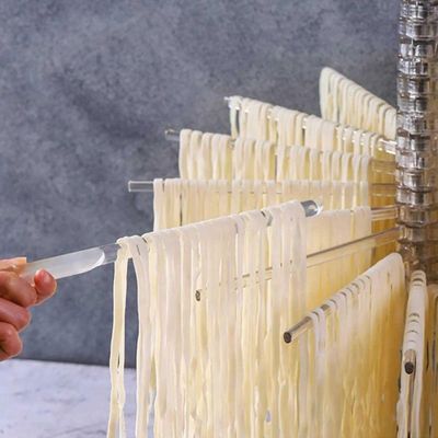 Varal Secador Massas Python Pasta Macarrao 14 Hastes Profissional Escorredor Dobravel Inox Chef Rotativo