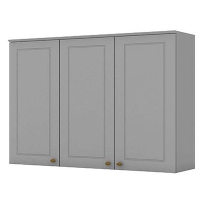 Armário Aéreo 3 Portas 120 Cm Americana Cinza – Henn