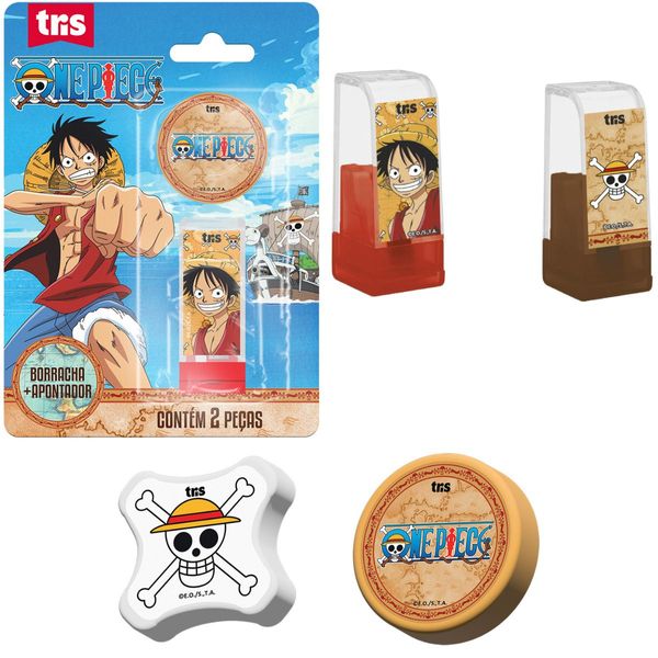 KIT APONTADOR COM DEPOSITO + BORRACHA - ONE PIECE - TRIS