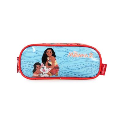 Estojo Escolar Feminino Disney Moana Rosa 3 Compartimentos U / Rosa