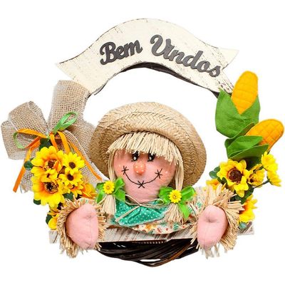 Decoração Guirlanda Espantalhos Caipira Enfeite Festa Junina Menino