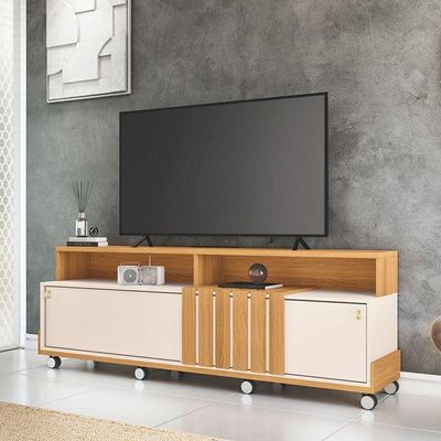 Rack Bancada Para Sala Graci 1.8 Cinamomo Off White – Hb Móveis