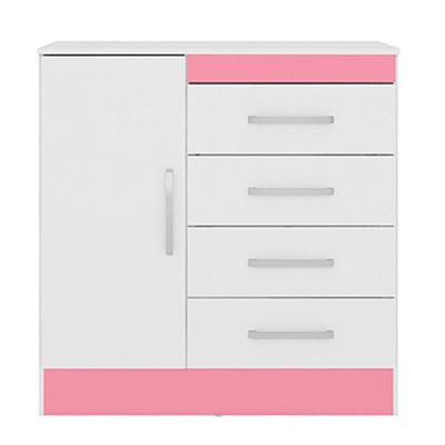Cômoda Montevideu Branco Rosa - Demóbile