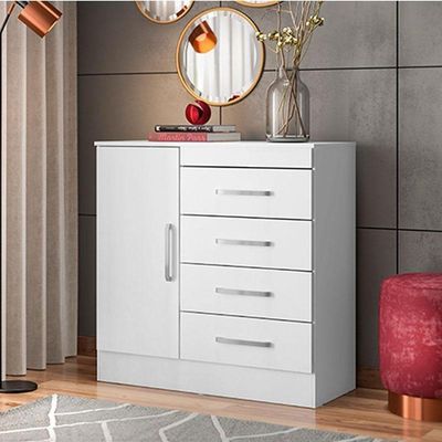 Cômoda Montevideu Branco Rosa - Demóbile