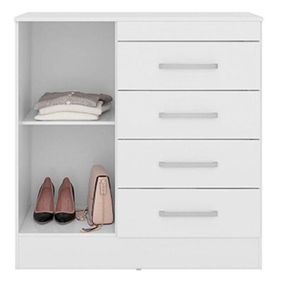 Cômoda Montevideu Branco Rosa - Demóbile