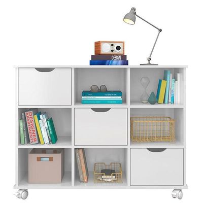 Nicho Organizador 3 Gavetas Branco Brilho - Qmovi