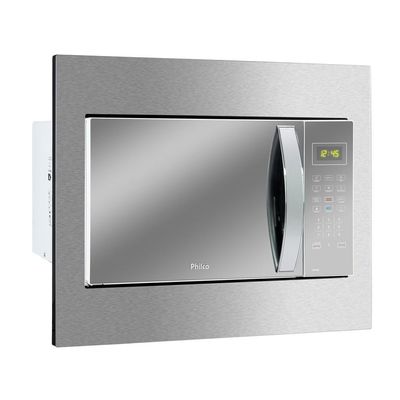 Micro-ondas de Embutir Philco 37 Litros Limpa Fácil 1400W Espelhado e Branco PMB37EB 110V